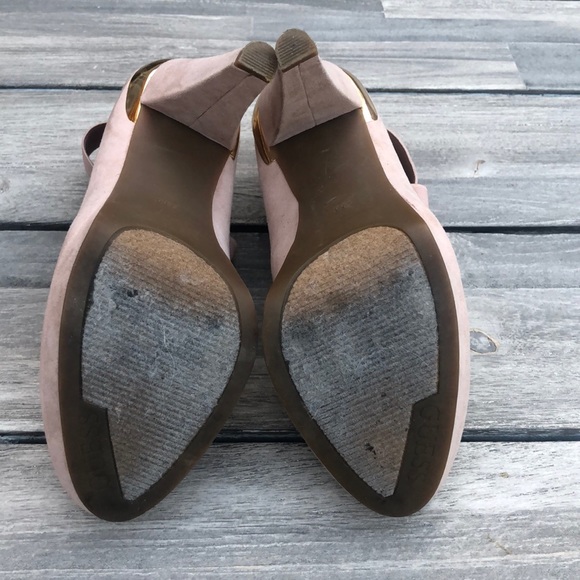 Guess Pink & Gold Suede Shoes Size 5 1/2 - Picture 5 of 10